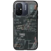 Aesthetic Black Xiaomi Redmi 12C Groove TPU (Tempered Glass και TPU)