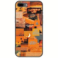 Aesthetic Orange iPhone 7 Plus Black TPU (Μαύρη Σιλικόνη)