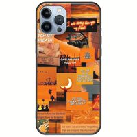 Aesthetic Orange iPhone 12 Pro Black TPU (Μαύρη Σιλικόνη)