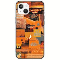 Aesthetic Orange iPhone 14 Black TPU (Μαύρη Σιλικόνη)
