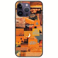 Aesthetic Orange iPhone 15 Pro Black TPU (Μαύρη Σιλικόνη)