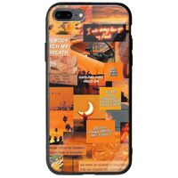 Aesthetic Orange iPhone 7 Plus Groove TPU (Tempered Glass και TPU)