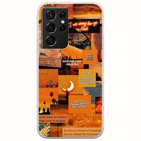 Aesthetic Orange Samsung Galaxy S21 Ultra Flexible TPU (Διάφανη Σιλικόνη)
