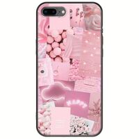 Aesthetic Pink iPhone 7 Plus Black TPU (Μαύρη Σιλικόνη)