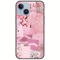 Aesthetic Pink iPhone 15 Black TPU (Μαύρη Σιλικόνη)