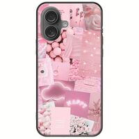 Aesthetic Pink iPhone 16 Plus Black TPU (Μαύρη Σιλικόνη)