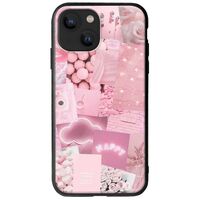 Aesthetic Pink iPhone 13 mini Groove TPU (Tempered Glass και TPU)