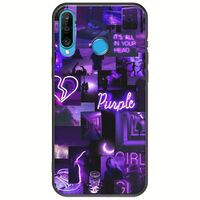 Aesthetic Purple Huawei P30 Lite Black TPU (Μαύρη Σιλικόνη)