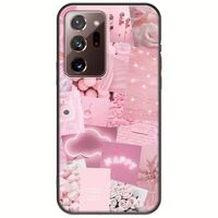 Aesthetic Pink Samsung Galaxy Note 20 Ultra Black TPU (Μαύρη Σιλικόνη)