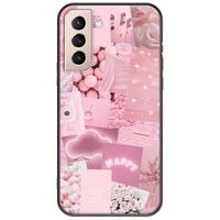 Aesthetic Pink Samsung Galaxy S21 FE 5G Black TPU (Μαύρη Σιλικόνη)