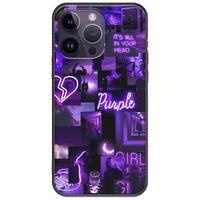 Aesthetic Purple iPhone 15 Pro Black TPU (Μαύρη Σιλικόνη)