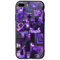 Aesthetic Purple iPhone 7 Plus Groove TPU (Tempered Glass και TPU)