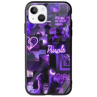 Aesthetic Purple iPhone 14 Groove TPU (Tempered Glass και TPU)