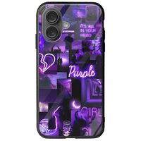 Aesthetic Purple iPhone 16 Plus Groove TPU (Tempered Glass και TPU)