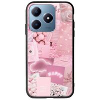 Aesthetic Pink Realme C63 Groove TPU (Tempered Glass και TPU)