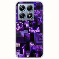 Aesthetic Purple Xiaomi 14T Pro 5G Flexible TPU (Διάφανη Σιλικόνη)