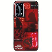 Aesthetic Red Huawei P40 Black TPU (Μαύρη Σιλικόνη)