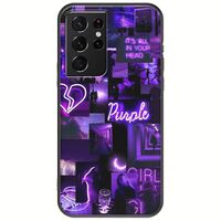 Aesthetic Purple Samsung Galaxy S21 Ultra Black TPU (Μαύρη Σιλικόνη)