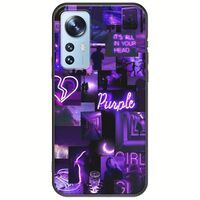 Aesthetic Purple Xiaomi 12 / 12X Black TPU (Μαύρη Σιλικόνη)