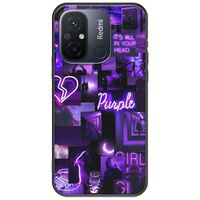 Aesthetic Purple Xiaomi Redmi 12C Black TPU (Μαύρη Σιλικόνη)