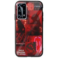 Aesthetic Red Huawei P40 Groove TPU (Tempered Glass και TPU)