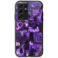 Aesthetic Purple Samsung Galaxy S21 Ultra Groove TPU (Tempered Glass και TPU)