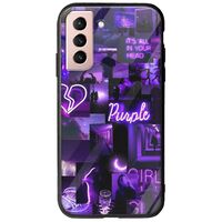 Aesthetic Purple Samsung Galaxy S22 Groove TPU (Tempered Glass και TPU)