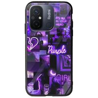 Aesthetic Purple Xiaomi Redmi 12C Groove TPU (Tempered Glass και TPU)