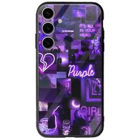 Aesthetic Purple Samsung Galaxy S25 5G Groove TPU (Tempered Glass και TPU)