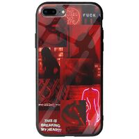 Aesthetic Red iPhone 7 Plus Groove TPU (Tempered Glass και TPU)