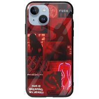 Aesthetic Red iPhone 15 Groove TPU (Tempered Glass και TPU)