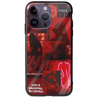 Aesthetic Red iPhone 15 Pro Groove TPU (Tempered Glass και TPU)