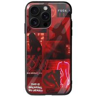 Aesthetic Red iPhone 16 Pro Max Groove TPU (Tempered Glass και TPU)