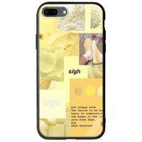 Aesthetic Yellow iPhone 7 Plus Groove TPU (Tempered Glass και TPU)