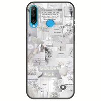 Aesthetic White Huawei P30 Lite Black TPU (Μαύρη Σιλικόνη)