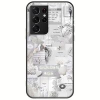 Aesthetic White Samsung Galaxy S21 Ultra Black TPU (Μαύρη Σιλικόνη)