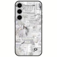 Aesthetic White Samsung Galaxy S25 5G Black TPU (Μαύρη Σιλικόνη)