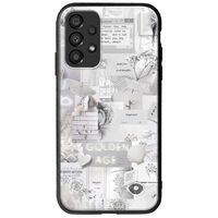 Aesthetic White Samsung Galaxy A13 4G Groove TPU (Tempered Glass και TPU)