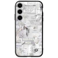 Aesthetic White Samsung Galaxy S24 Plus 5G Groove TPU (Tempered Glass και TPU)