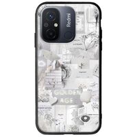 Aesthetic White Xiaomi Redmi 12C Groove TPU (Tempered Glass και TPU)