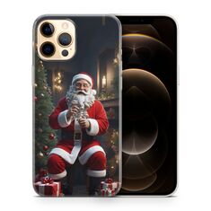 Θήκη κινητού με γιορτινό φόντο και Άγιο Βασίλη
