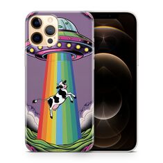 Θήκη κινητού με σχέδιο UFO και αγελάδα από το frogs.gr.