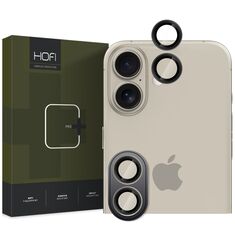 Hofi Pro+ Camera Camring Cover για iPhone 16 σε μαύρο, λεπτομέρεια σχεδιασμού.