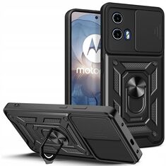 Θήκη Tech Protect Camshield Pro Black - Εμπρόσθια όψη Motorola Moto G24 με ματ μαύρο φινίρισμα.