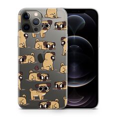 Θήκη κινητού με κουτάβια Cute Pugs, ιδανική για καθημερινή προστασία.