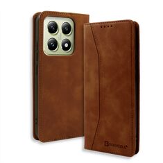 Κομψή καφέ θήκη βιβλίο Bodycell PU Leather Xiaomi 14T Pro