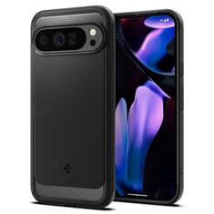 Θήκη Spigen Rugged Armor για Google Pixel 9 Pro XL - Μαύρη με υφή ανθρακονήματος