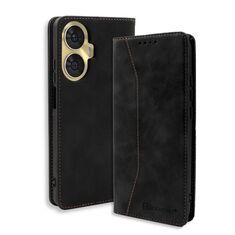 Εξωτερική όψη της μαύρης θήκης Bodycell PU Leather Book για Realme C55.