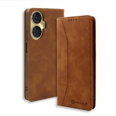 Εξωτερική όψη της Καφέ θήκης Bodycell PU Leather Book για Realme C55.