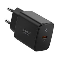Προβολή του Spigen Essential EE201EU Φορτιστή Τοίχου USB-C 20W σε μαύρο χρώμα.